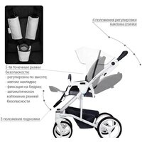 Универсальная коляска BEBETTO Torino (2 в 1, 01, белая рама) - Изображение №7 — Chaika Market