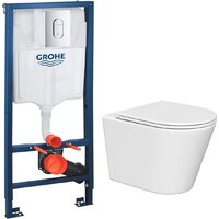 Унитаз подвесной Lauter Longer 2110822 + GROHE Rapid SL 39504000 с кнопкой (круглая, хром) - Изображение №2 — Chaika Market