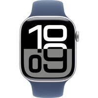 Умные часы Apple Watch Series 10 46 мм (алюминиевый корпус, серебристый/синий, спортивный силиконовый ремешок M/L) - Изображение №2 — Chaika Market