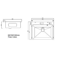 Кухонная мойка ARFEKA Eco AR 600*500 Black PVD Nano Decor - Изображение №7 — Chaika Market