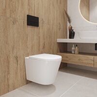 Унитаз подвесной Lauter Longer 2110822 + GROHE Rapid SL 38772001 с кнопкой (прямоугольная, хром) - Изображение №8 — Chaika Market