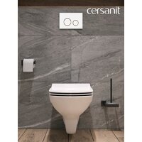 Унитаз подвесной Cersanit Carina New Clean On с инстал. Link Pro (с кнопкой Twins 63535 белый/золото) - Изображение №15 — Chaika Market
