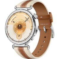 Умные часы Huawei Watch GT 6 41 мм (серебристый, с коричневым кожаным ремешком, международная версия) — Chaika Market