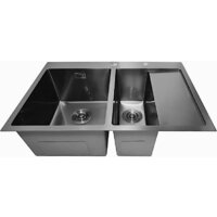Кухонная мойка Stellar Decor S7850NB-2L-D (нано черный) - Изображение №5 — Chaika Market