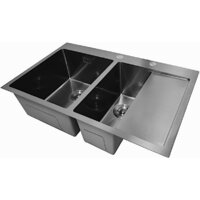 Кухонная мойка Stellar Decor S7850NB-2L-D (нано черный) - Изображение №6 — Chaika Market