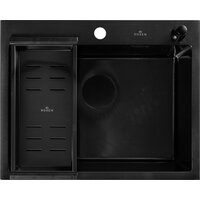 Кухонная мойка Roxen Snake 560220-60-BS PVD графит/текстурная поверхность (с коландером и дозатором) - Изображение №7 — Chaika Market