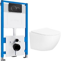 Унитаз подвесной Lauter Sulzdorf с микролифтом и кнопкой смыва 219704E (белый/черный) - Изображение №2 — Chaika Market