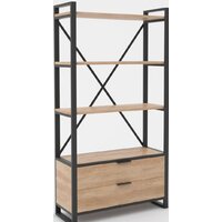 Стеллаж Hype Mebel Стандарт Люкс 80x170 (черный/дуб галифакс натуральный) — Chaika Market