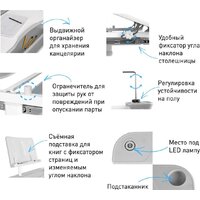 Парта Anatomica Avgusta + стул + выдвижной ящик + подставка (белый/розовый) - Изображение №22 — Chaika Market