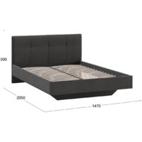 Кровать Трия Элис тип 1 с мягкой обивкой 140x200 (велюр графит) - Изображение №3 — Chaika Market