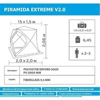 Палатка для зимней рыбалки Helios Piramida Extreme V2.0 HS-ISТ-PE-2.0 - Изображение №6 — Chaika Market