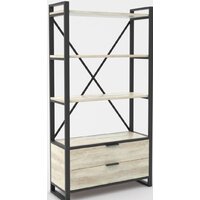 Стеллаж Hype Mebel Стандарт Люкс 80x170 (черный/древесина белая) - Изображение №1 — Chaika Market