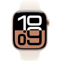 Умные часы Apple Watch Series 10 46 мм (алюминиевый корпус, розовое золото/звездный свет, спортивный силиконовый ремешок M/L) - Изображение №2 — Chaika Market