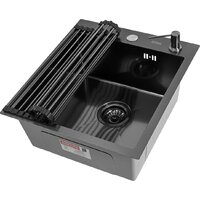 Кухонная мойка ARFEKA Eco AR 45x50 + RM AR + DS AR (Black Decor, с аксессуарами) — Chaika Market