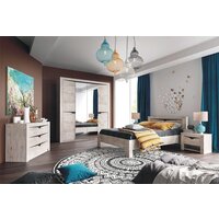 Кровать Мебельград Соренто с ортопедическим основанием 90x200 (дуб бонифаций/кофе структурный матовый) - Изображение №3 — Chaika Market