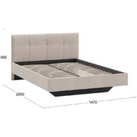 Кровать Трия Элис тип 1 с мягкой обивкой 140x200 (велюр бежевый) - Изображение №3 — Chaika Market