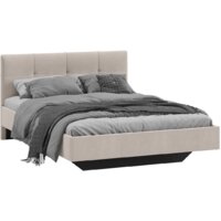 Кровать Трия Элис тип 1 с мягкой обивкой 140x200 (велюр бежевый) — Chaika Market