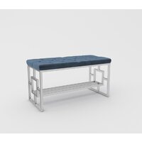 Банкетка Hype Mebel Квадро Люкс (белый/синий) - Изображение №1 — Chaika Market