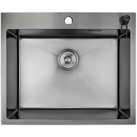 Кухонная мойка Stellar Decor S7050NB-D (нано черный) - Изображение №5 — Chaika Market