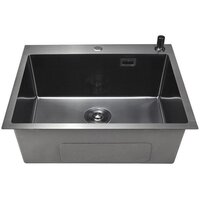 Кухонная мойка Stellar Decor S7050NB-D (нано черный) - Изображение №2 — Chaika Market