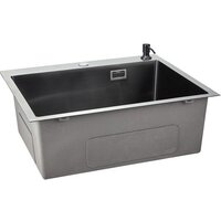 Кухонная мойка Stellar Decor S7050NB-D (нано черный) - Изображение №4 — Chaika Market