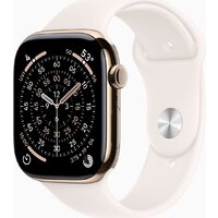 Умные часы Apple Watch Series 11 LTE 46 мм (титановый корпус, золотистый/легкие румяна, спортивный силиконовый ремешок M/L) — Chaika Market