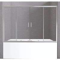 Стеклянная шторка для ванны BelBagno Unique-VF-2-150/180-140-P-Cr (прозрачное стекло) — Chaika Market