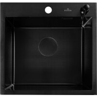 Кухонная мойка Roxen Snake 560220-50-BS (50*48) PVD графит/текстурная поверхность (с коландером и дозатором) - Изображение №8 — Chaika Market