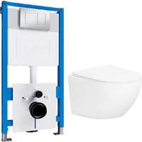 Унитаз подвесной Lauter Sulzdorf с микролифтом и кнопкой смыва 219703J (белый/сатин) — Chaika Market