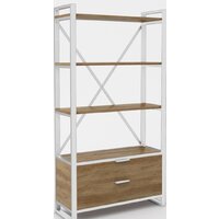 Стеллаж Hype Mebel Стандарт Люкс 80x170 (белый/дуб галифакс олово) — Chaika Market