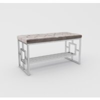 Банкетка Hype Mebel Квадро Люкс (белый/серый) - Изображение №1 — Chaika Market