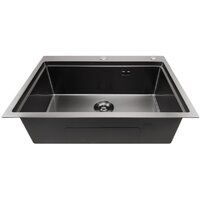 Кухонная мойка Stellar S7050NB-A (нано черный, c доской) - Изображение №7 — Chaika Market