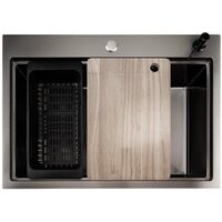 Кухонная мойка Stellar S7050NB-A (нано черный, c доской) - Изображение №2 — Chaika Market