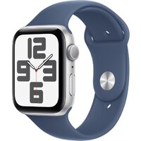 Умные часы Apple Watch SE 2 44 мм (алюминиевый корпус, серебристый/синий деним, спортивный силиконовый ремешок M/L) — Chaika Market