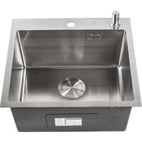 Кухонная мойка Roxen Snake 560220-50-S (50*48) сатин/текстурная поверхность (с коландером и дозатором) - Изображение №10 — Chaika Market