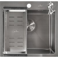 Кухонная мойка Roxen Snake 560220-50-S (50*48) сатин/текстурная поверхность (с коландером и дозатором) - Изображение №7 — Chaika Market