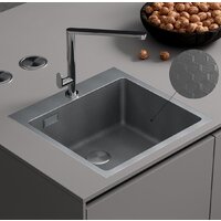 Кухонная мойка Roxen Snake 560220-50-S (50*48) сатин/текстурная поверхность (с коландером и дозатором) — Chaika Market