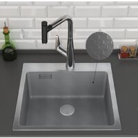 Кухонная мойка Roxen Snake 560220-50-S (50*48) сатин/текстурная поверхность (с коландером и дозатором) - Изображение №3 — Chaika Market