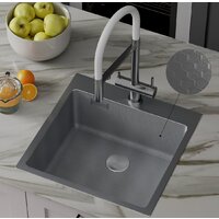 Кухонная мойка Roxen Snake 560220-50-S (50*48) сатин/текстурная поверхность (с коландером и дозатором) - Изображение №5 — Chaika Market