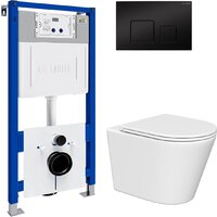 Унитаз подвесной Lauter Longer 2110822 с кнопкой 219704F (квадратная, черный) - Изображение №2 — Chaika Market