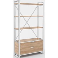 Стеллаж Hype Mebel Стандарт Люкс 80x170 (белый/дуб галифакс натуральный) - Изображение №1 — Chaika Market