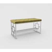 Банкетка Hype Mebel Квадро Люкс (белый/золото) - Изображение №1 — Chaika Market