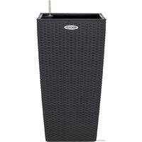 Кашпо Элластик-Пласт Ola Dom Rattan (31л, антрацит) — Chaika Market