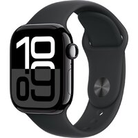 Умные часы Apple Watch Series 10 42 мм (алюминиевый корпус, черный/черный, спортивный силиконовый ремешок M/L) — Chaika Market
