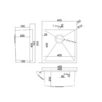 Кухонная мойка ARFEKA AF 450*505 Black PVD Nano - Изображение №3 — Chaika Market