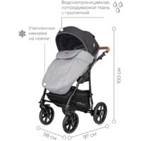 Универсальная коляска Riko Basic Bella Lux (3 в 1, 01/темно-серый) - Изображение №12 — Chaika Market