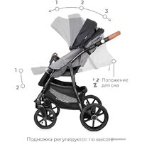Универсальная коляска Riko Basic Bella Lux (3 в 1, 01/темно-серый) - Изображение №11 — Chaika Market