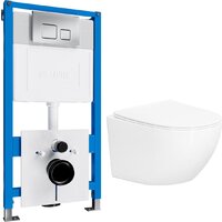 Унитаз подвесной Lauter Sulzdorf с микролифтом и кнопкой смыва 219703F (белый/сатин) — Chaika Market