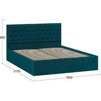 Кровать Трия Порто универсальная 1600 (велюр Confetti Izumrud) - Изображение №3 — Chaika Market