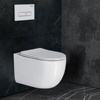 Унитаз подвесной Roxen Vortex Tornado в комплекте с инсталляцией StounFix Dual Fresh 6 в 1 964605 (кнопка: белое стекло) - Изображение №8 — Chaika Market